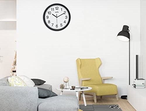 Yoobure 10 Inch Silent Quartz Decorative Wall Clock Non-Ticking Classic Digital Clock Battery Operat