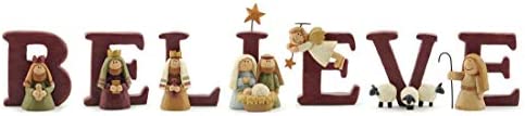 B-E-L-I-E-V-E Nativity Resin Christmas Decoration Set of 7 Letters - Size 1.75 in Tall