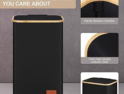 Amazon.com: DOFASAYI Laundry Hamper with lid - 110L XL- Large Laundry Basket with Bamboo Handles, Po