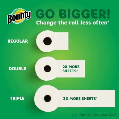 Amazon.com: Bounty Quick-Size Paper Towels, White, 12 Family Rolls = 30 Regular Rolls (Packaging May