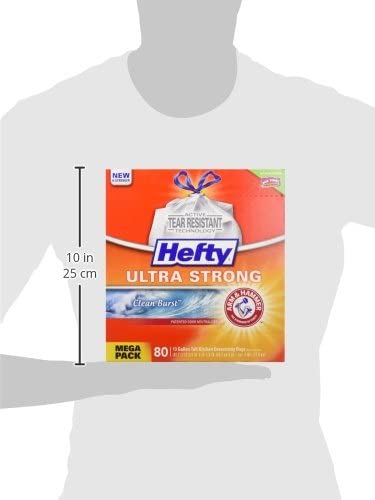 Amazon.com: Hefty Ultra Strong Tall Kitchen Trash Bags, Clean Burst Scent, 13 Gallon, 80 Count : Hea