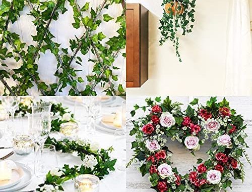 JPSOR 24pcs Fake Vines Fake Ivy Leaves Artificial Ivy, Ivy Garland Greenery Vines for Bedroom Decor