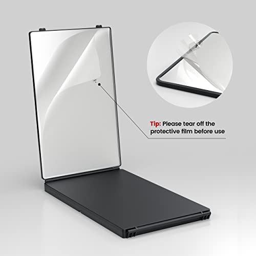 3 Way Mirror for Self Hair Cutting, 360 Trifold Barber Mirrors 3 Sided Makeup Mirror to See Back of