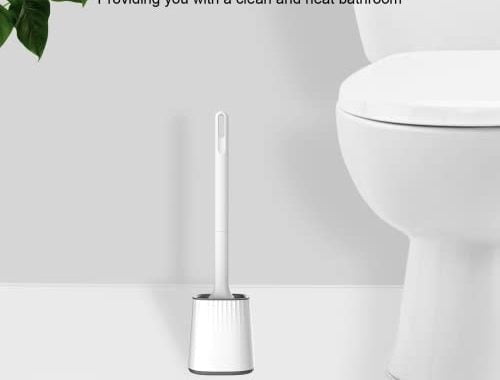 SetSail Silicone Toilet Brush, Toilet Bowl Brush and Holder Toilet Scrubber with Silicone Bristles F