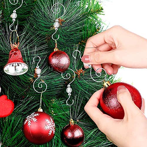 INCREWAY Wire Ornament Hooks, 30 Pcs Silver S-Shaped Christmas Tree Hanger Hooks Metal Decoration Ho