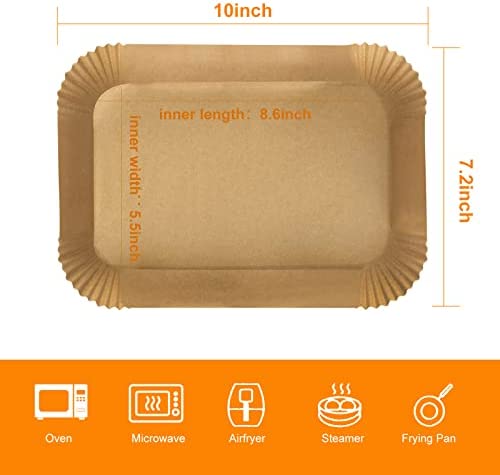Amazon.com: Air Fryer Disposable Paper Liner for Ninja Dual,100PCS Air Fryer Liners Rectangle 8.6x 5
