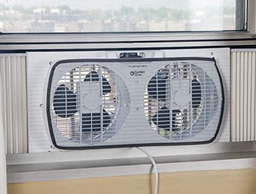 Amazon.com: Comfort Zone CZ319WT 9" Twin Window Fan with Reversible Airflow Control, Auto-Locking Ex