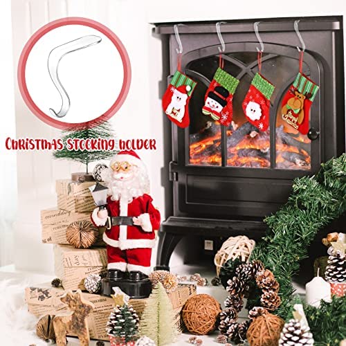 Jetec Christmas Stocking Holders Acrylic Stocking Hangers for Mantel Transparent Stocking Hangers No