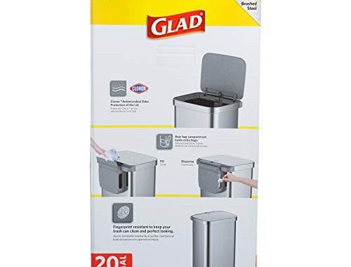 Amazon.com: Glad Stainless Steel Step Trash Can with Clorox Odor Protection | Large Metal Kitchen Ga