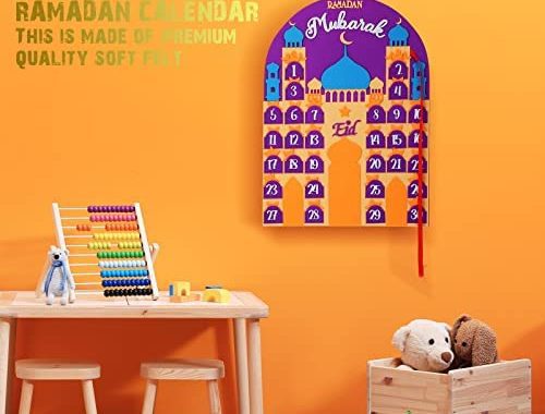 Amazon.com: 2022 Ramadan Advent Calendar Eid Calendar Countdown Calendar Eid Mubarak Hanging Felt fo