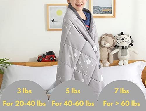 HAOWANER Minky Kids Weighted Blanket 7lbs 41 x 60 inches, Soft Kids and Toddler Comforter Great for