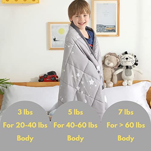 HAOWANER Minky Kids Weighted Blanket 7lbs 41 x 60 inches, Soft Kids and Toddler Comforter Great for