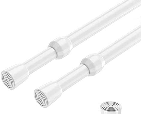 AIZESI 2pcs Spring Tension Rods Adjustable 26 to 39 inch Tension Curtain Rod Small Tension Rod No Dr