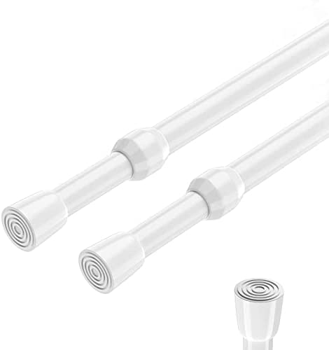 AIZESI 2pcs Spring Tension Rods Adjustable 26 to 39 inch Tension Curtain Rod Small Tension Rod No Dr