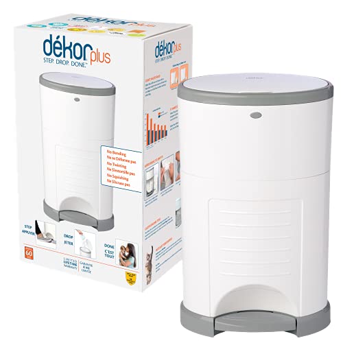 Amazon.com : Dekor Plus Hands-Free Diaper Pail | White | Easiest to Use | Just Step – Drop – Done |