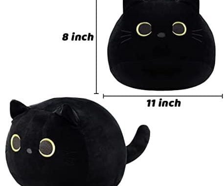 iBccly Black Cat Plush Toy Black Cat Pillow,Soft Plush Doll Cat Plushie Cat Pillow,Stuffed Animal So