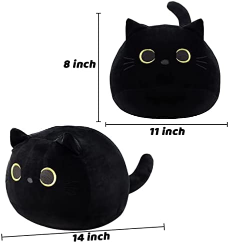 iBccly Black Cat Plush Toy Black Cat Pillow,Soft Plush Doll Cat Plushie Cat Pillow,Stuffed Animal So