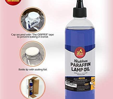 Ner Mitzvah Paraffin Lamp Oil - Blue Smokeless, Odorless, Clean Burning Fuel for Indoor and Outdoor