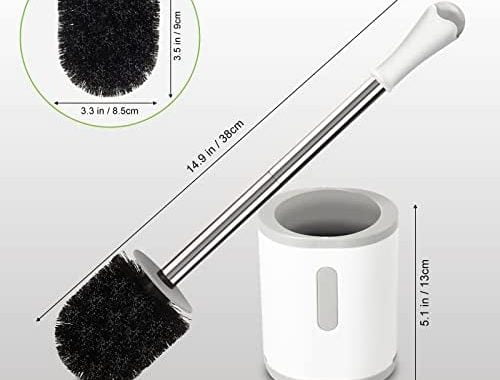 Amazon.com: Toilet Brush and Holder, Compact Size Toilet Bowl Brush with Stainless Steel Handle, Sma