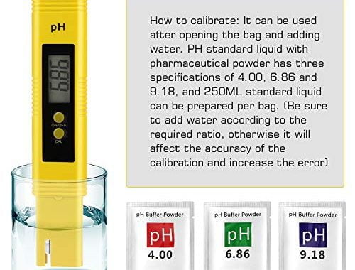 PH Meter for Water Hydroponics Digital PH Tester Pen 0.01 High Accuracy Pocket Size with 0-14 PH Mea