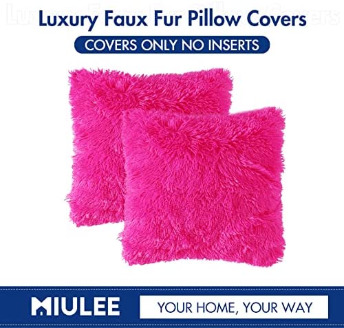 Amazon.com: MIULEE Pack of 2 Luxury Faux Fur Throw Pillow Cover Deluxe Winter Decorative Plush Pillo