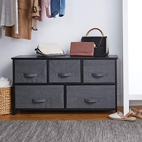 Amazon.com: AZL1 Life Concept Extra Wide Dresser Storage Tower with Sturdy Steel Frame, 5 Drawers of