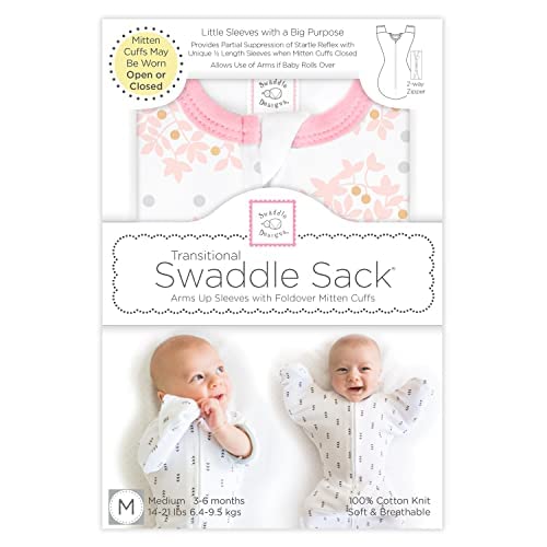 Amazon.com: SwaddleDesigns Transitional Swaddle Sack with Arms Up Half-Length Sleeves and Mitten Cuf