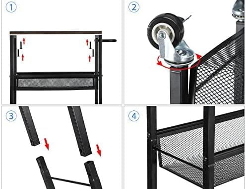 Amazon.com: MOOACE Slim Storage Cart, 4 Tier Rolling Kitchen Shelving Unit on Wheels Mobile Narrow C