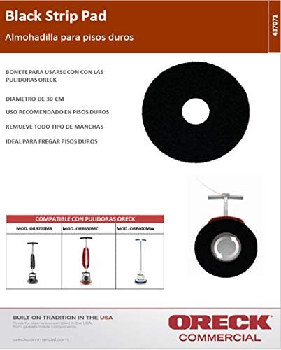 Amazon.com: Oreck Commercial - 437.071 437071 Strip Orbiter Pad, 12" Diameter, Black, For ORB550MC O