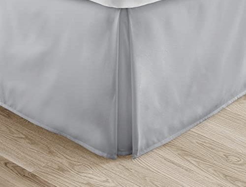 Linen Market Pleated Bed Skirt, Queen, Light Gray