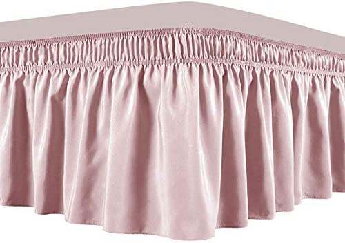 Amazon.com: Obytex Wrap Around Bed Skirts, Cotton Bedskirt Elastic Dust Ruffle Silky Soft & Wrin