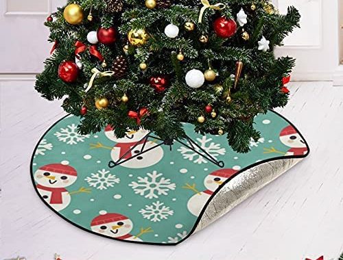 Amazon.com: Cute Snowman Snowflake Christmas Tree Mat Waterproof Tree Stand Tray Mat Carpet Under Ch