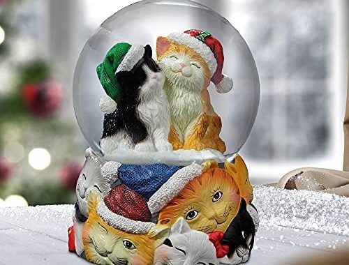 Christmas Cats Musical Snow Globe by The San Francisco Music Box Company