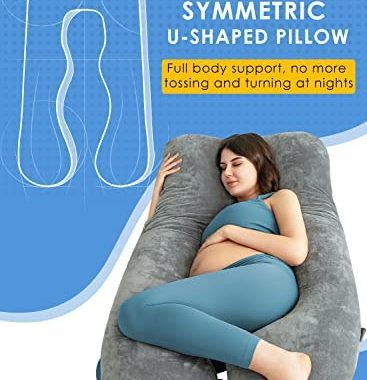 Amazon.com: QUEEN ROSE Pregnancy Pillows, U Shaped Full Body Pillow for Sleeping Support, 55 Inch Ma