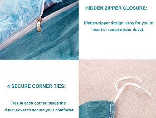 Amazon.com: SUCSES Faux Fur Duvet Cover Set Twin Size, Tie Dye Rainbow Plush Shaggy Girls Bedding Se