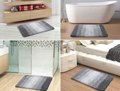 Amazon.com: OLANLY Luxury Bathroom Rug Mat, Extra Soft and Absorbent Microfiber Bath Rugs, Non-Slip