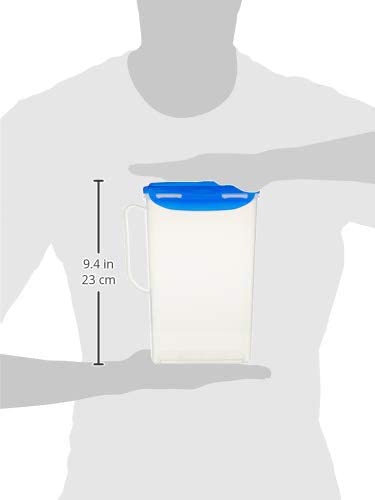 LocknLock Aqua Fridge Door Water Jug with Handle BPA Free Plastic Pitcher with Flip Top Lid Perfect