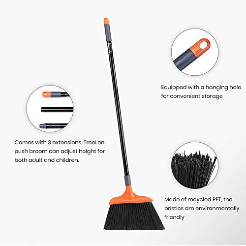 Amazon.com: Heavy-Duty Broom, Long Handle Angle Broom for Garages, Courtyard, Sidewalks, Decks and O