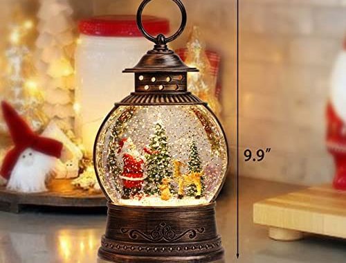 Amazon.com: Snow Globe Lighted Christmas Decorations, Santa Claus Musical Christmas Snow Globe Lante