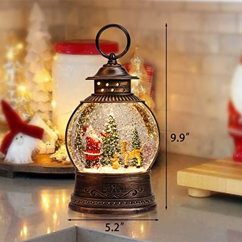 Amazon.com: Snow Globe Lighted Christmas Decorations, Santa Claus Musical Christmas Snow Globe Lante