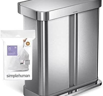 Amazon.com: simplehuman Code H Custom Fit Drawstring Trash Bags, 100 Count, 30-35 Liter / 8-9 Gallon