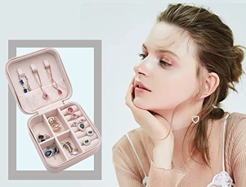 Mini Jewelry Travel Case,Small Jewelry Box,Traveling Jewelry Organizer,Portable Jewellery Storage Ho