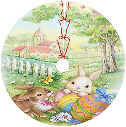 Amazon.com: Christmas Tree Skirt Cute Easter Bunny 30" Xmas Gifts, New Year Festive for Decorations