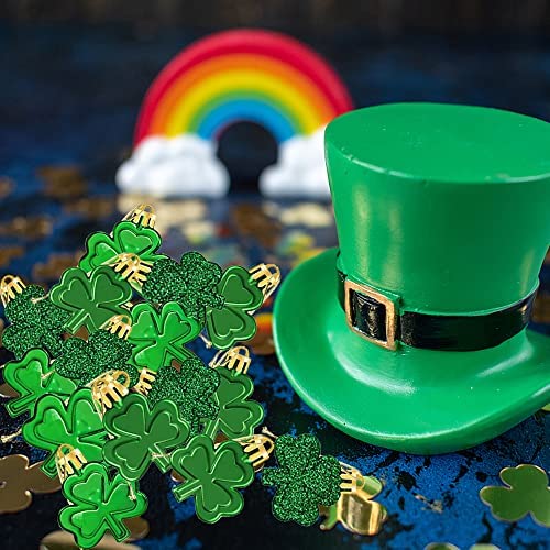 24Pcs St Patrick's Day Shamrocks Ornaments - Shamrocks Decorations |St Patrick's Day Hanging Clover