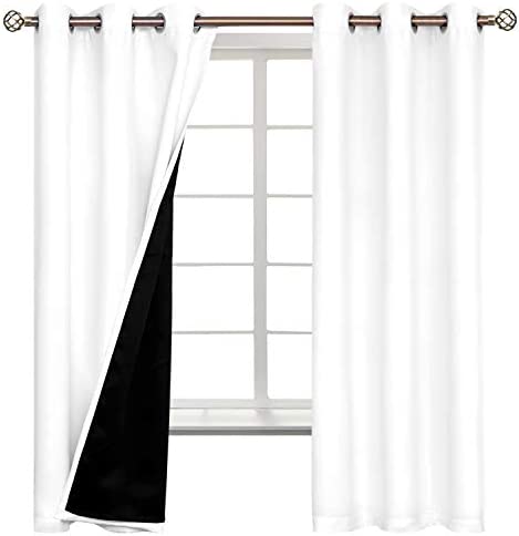 BGment Thermal Insulated 100% Blackout Curtains for Bedroom with Black Liner, Double Layer Full Room