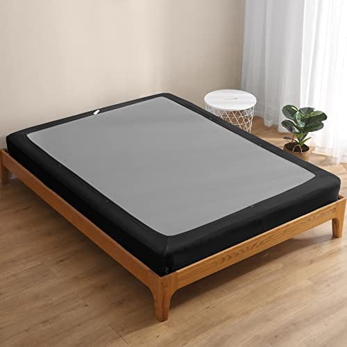 Amazon.com: Bedecor Box Spring Cover Bed Frame Cover Wrap Around 4 Sides Bed Skirt Ultra-Elastic Fab