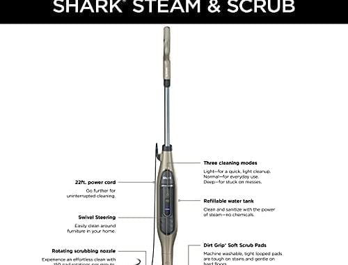 Amazon.com: Shark S7001 Mop, Scrub & Sanitize at The Same Time, Designed for Hard Floors, with 4