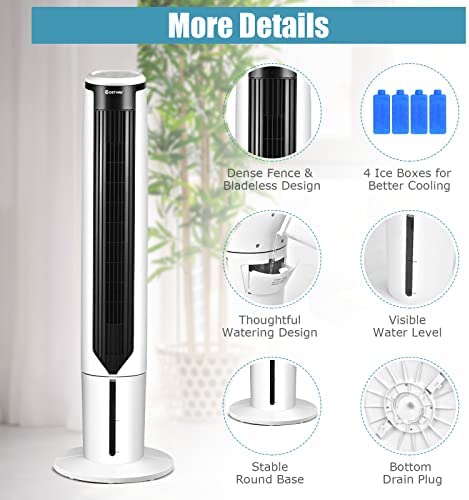 Amazon.com: COSTWAY Portable Evaporative Air Cooler for Room, Quiet 41