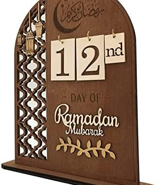 Amazon.com: DIYOOHOMY 2023 ramadan advent calendar 30 days eid countdown wooden reusable mubarak dec