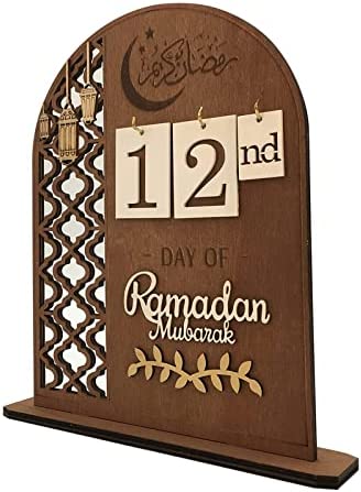 Amazon.com: DIYOOHOMY 2023 ramadan advent calendar 30 days eid countdown wooden reusable mubarak dec